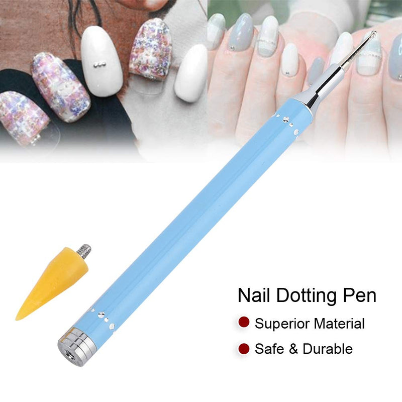 Nail Art Nail Tools, Dual Ended Nail Dotting Drawing, Painting Pen Candy Color, Nail Wax Stone Picker Manicure Tool, easy to operate(Blue) Blue - BeesActive Australia