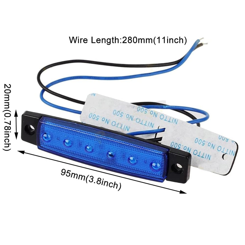 WIMACT LED Boat Interior Lights Marine Boat Lights Marine Courtesy Light Strip Deck Transom Cockpit Navigation Lighting Waterproof 12V for Fishing Pontoon Sailboat Kayak Yachtv (6Pcs) (Blue) Blue - BeesActive Australia