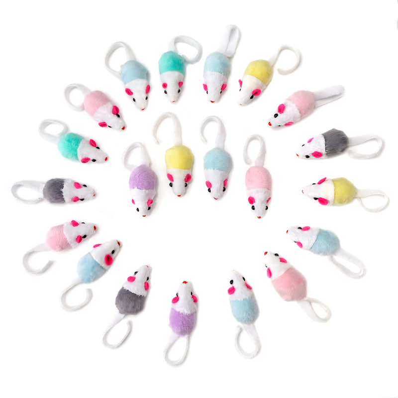Chiwava 36 Pack 1.8 Inch Small Interactive Cat Toys Mice with Catnip Rattle Sound Mouse for Indoor Cats Kitten Play - BeesActive Australia