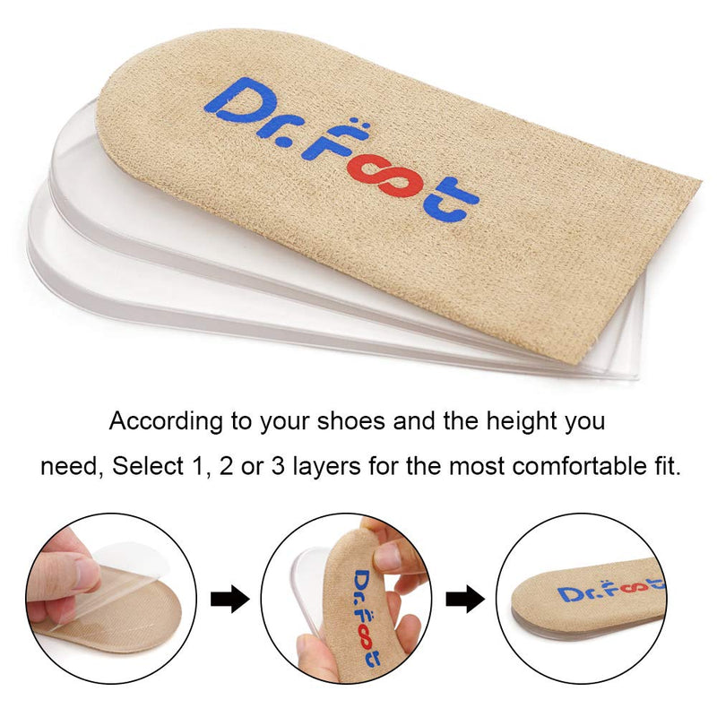 Dr. Foot's Adjustable Orthopedic Heel Lift Inserts, Height Increase Insole for Leg Length Discrepancies, Heel Spurs, Heel Pain, Sports Injuries, and Achilles tendonitis (Beige, 3 Layers) Beige 3 Layers: Small-Women's 4.5-9.5|Men's 6-8.5 - BeesActive Australia