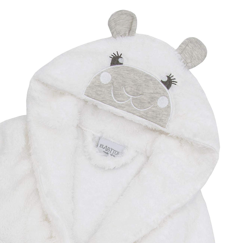 BABY TOWN Babytown Baby Boys and Girls Unisex Snuggle Fleece Hooded Lamb Dressing Robe 12-18 Months White - BeesActive Australia