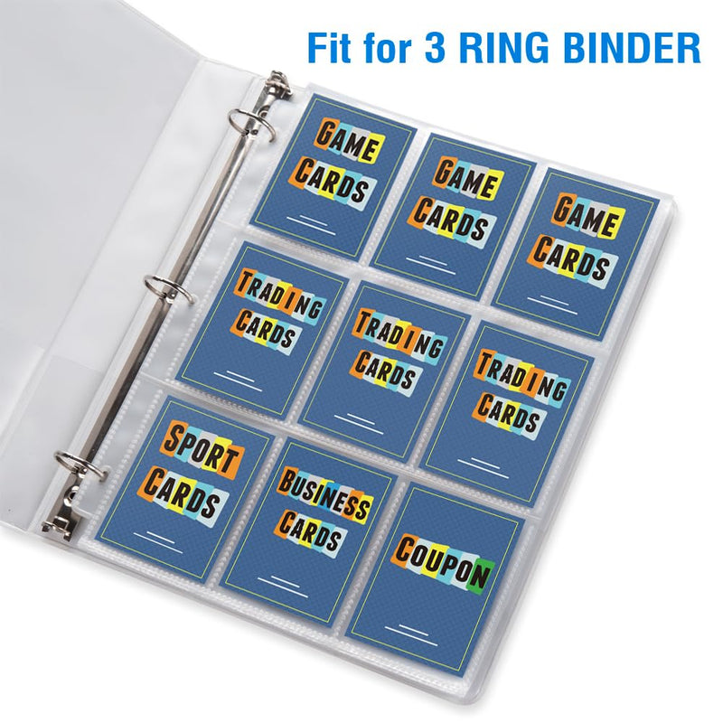 36 Pack 9 Pocket Page Protector, Sooez Trading Card Sleeves Pages Baseball for 3 Ring Binder, Sheets Standard Size Cards, Sport Game Business Cards 36 - BeesActive Australia