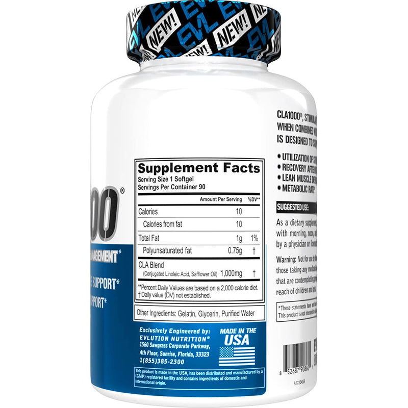 Conjugated Linoleic Acid CLA Pills - CLA 1000mg Diet Pills to Support Weight Loss Fat Burning Lean Muscle and Faster Metabolism - Stimulant-Free CLA 1000mg Safflower Based Fat Loss Support Pills - 90 90 Count (Pack of 1) - BeesActive Australia