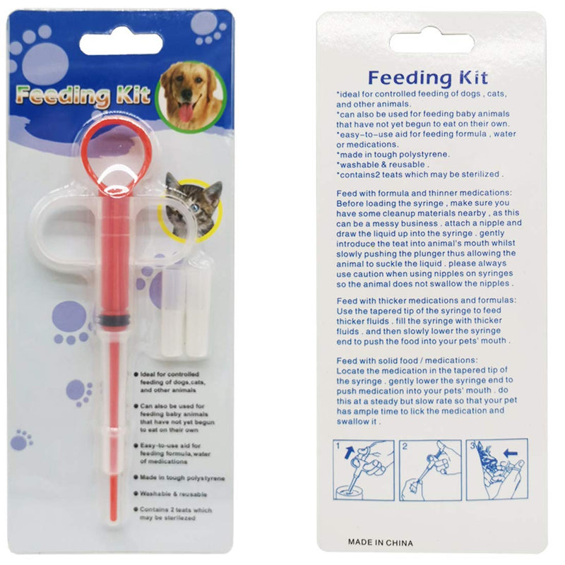 TIHOOD 2PCS Dogs and Cats Medicine Feeder Pet is Given Medicines Medical Feeding Tool Silicone Syringes Super Durable and Reusable Extremely Convenient Red - BeesActive Australia