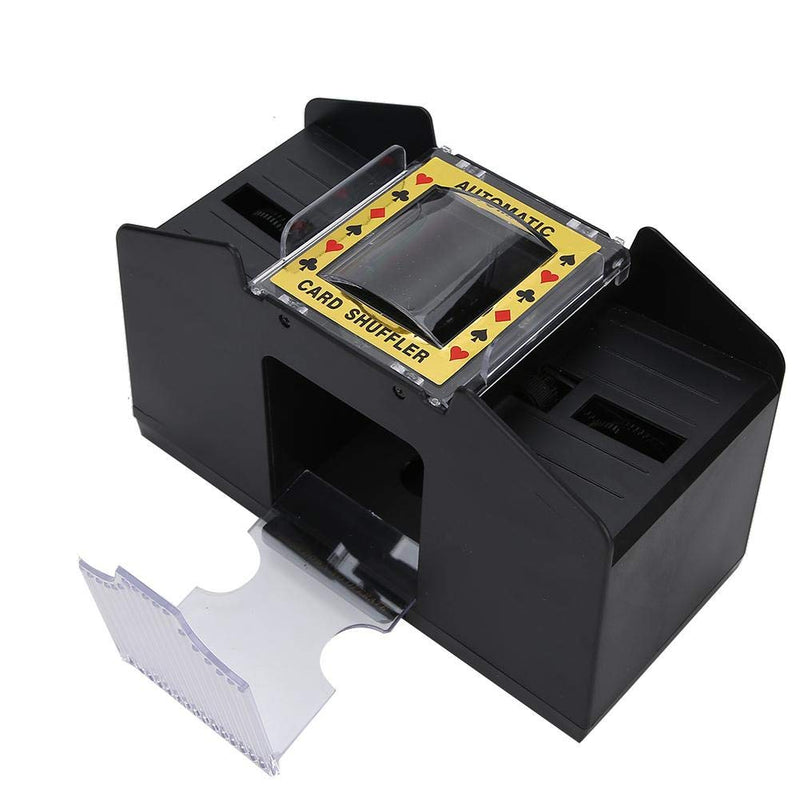 Card Shuffler, Quiet Operation Electric Automatic Wooden Playing Card Deck Shuffler, Battery Operated Household Poker Card Shuffler Machine for The Elderly Black - BeesActive Australia