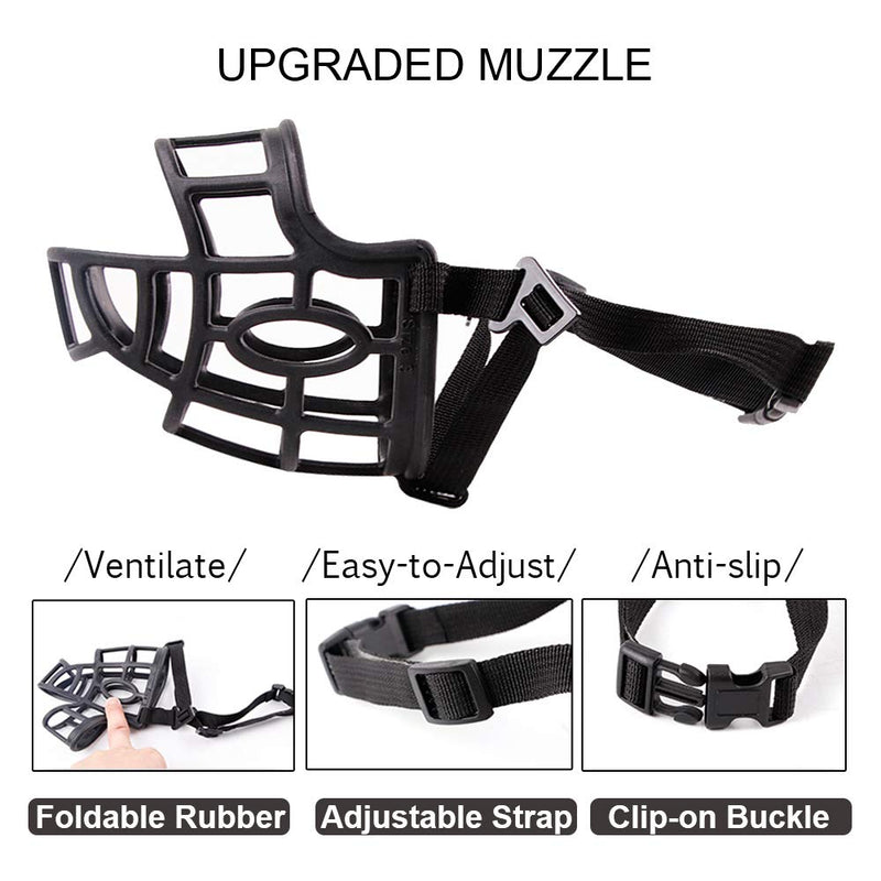 Dog Muzzle, Breathable Basket Muzzles for Small, Medium, Large and X-Large Dogs, Stop Biting, Barking and Chewing XL - Labrador Black - BeesActive Australia
