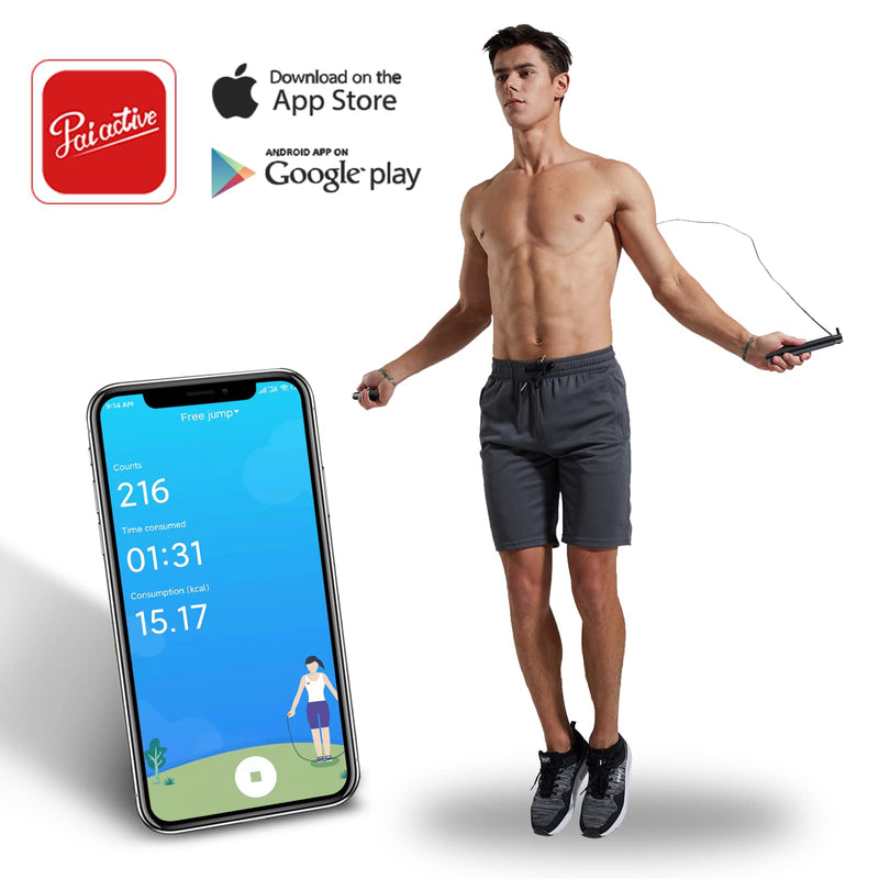 75 75PAI Smart Jump Rope for Fitness, Weighted Cordless Speed Jumping Rope for Men Women or Kids with Calorie Counter and APP Data Analysis, Adjustable Length, Digital Workout Skipping Rope T20 pro - BeesActive Australia