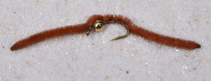 Tungsten Bead Head San Juan Worm Fishing Flies - 1 Dozen on Mustad Signature Fly Hook Size 14 - Available in Red, Pink, Brown or Assorted - BeesActive Australia