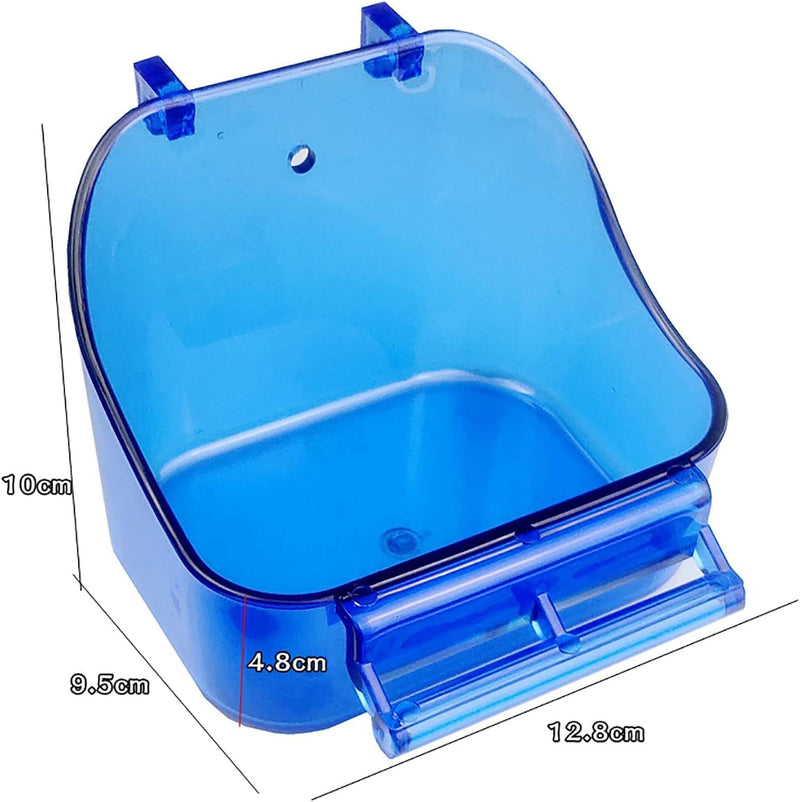 GURECOD Plastic Bathtub Bird Accessories Hanging Bird Cage Shower Food Containers Bird Bathing Small Birds, Canaries, Budgerigars, Parrots Blue - BeesActive Australia