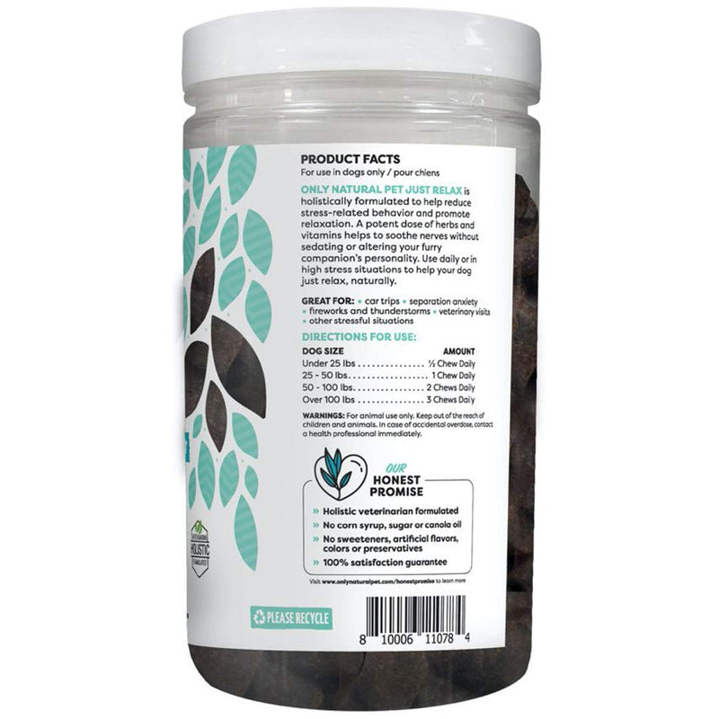 Only Natural Pet Just Relax Herbal Calming Soft Chews, All Natural Holistic Formula Support Treat That Helps Stress and Anxiety Relief for Dogs Beef 120 Count - 14.8 oz (420g) - BeesActive Australia