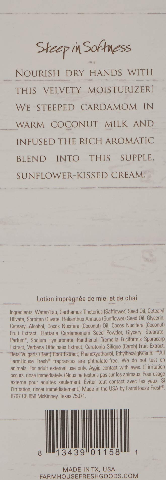FarmHouse Fresh Honey-Chai Steeped Milk Lotion, 2.4 Fl Oz - BeesActive Australia