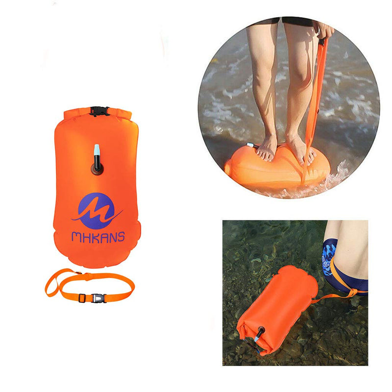 YMLHOME Swim Buoy 20L Swimming Safety Buoy Float Dry Bag with Adjustable Waist Belt and Waterproof Cell Phone Bag for Open Water Swimmers and Safer Swim Training (Green) - BeesActive Australia