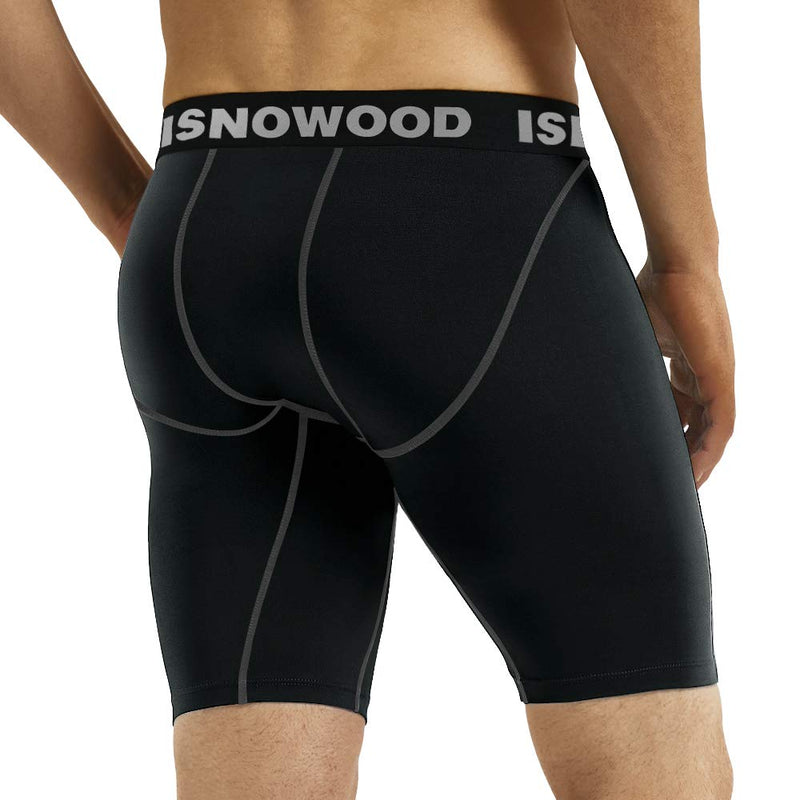 isnowood Compression Shorts for Men Spandex Running Workout Athletic Underwear X-Large 3new Black - BeesActive Australia