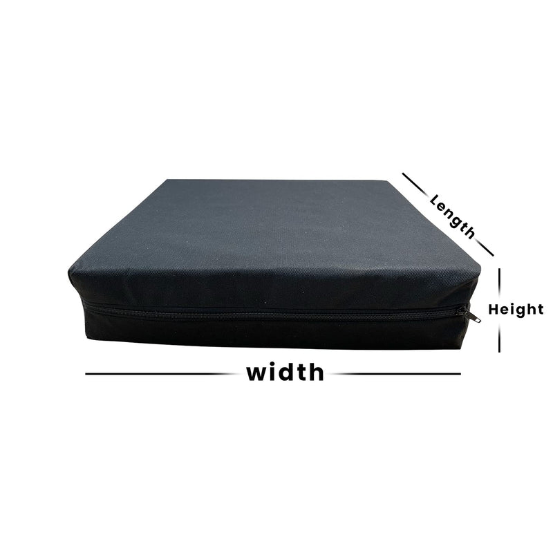 Brillars® Wheelchair Cushion Foam Ergonomic Posture Seat Pads Comfort Car Hip, Tailbone Support Pressure Sore Relief Office Chairs, Car Seats Vinyl Wipeable Black Cover (18" x 16" x 4") 18" x 16" x 4" - BeesActive Australia