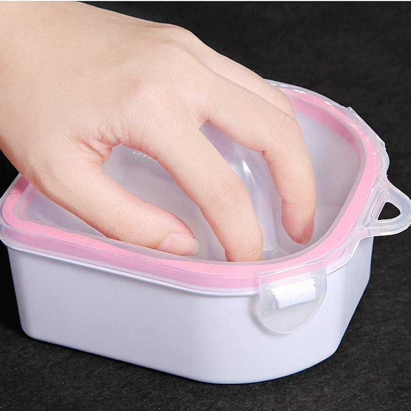 2pcs Soaking Soak Bowl Nail Art Polish Remove Wash Soaker Tray Manicure Spa Tool Pink blue - BeesActive Australia