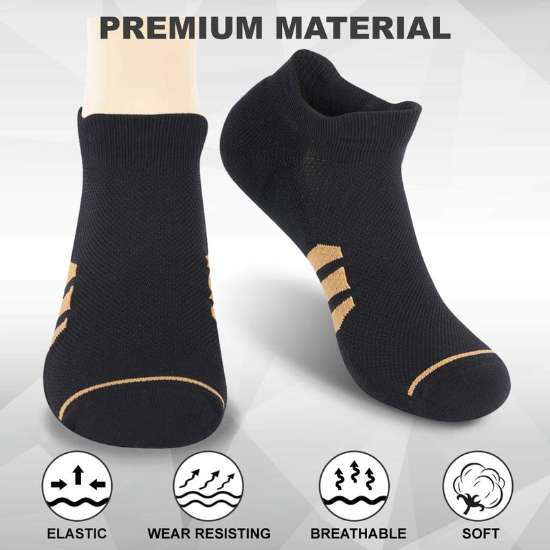 [AUSTRALIA] - Summer Cycling Socks,NIcool Men's Women's Thin Quick-Dry Low Cut Caushion Running Socks, 3 Pairs 3 Pairs Grey and Black Large 