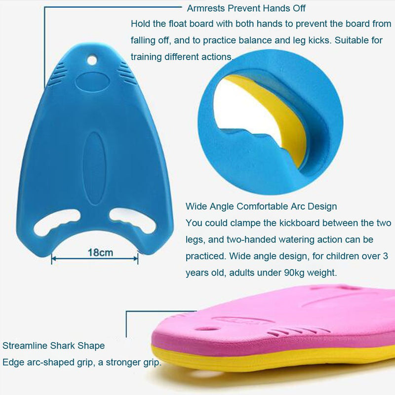 [AUSTRALIA] - AiLike Swimming Board Shark Kickboard Training Aid Pool Toys for Kids Adults Pink+Yellow 