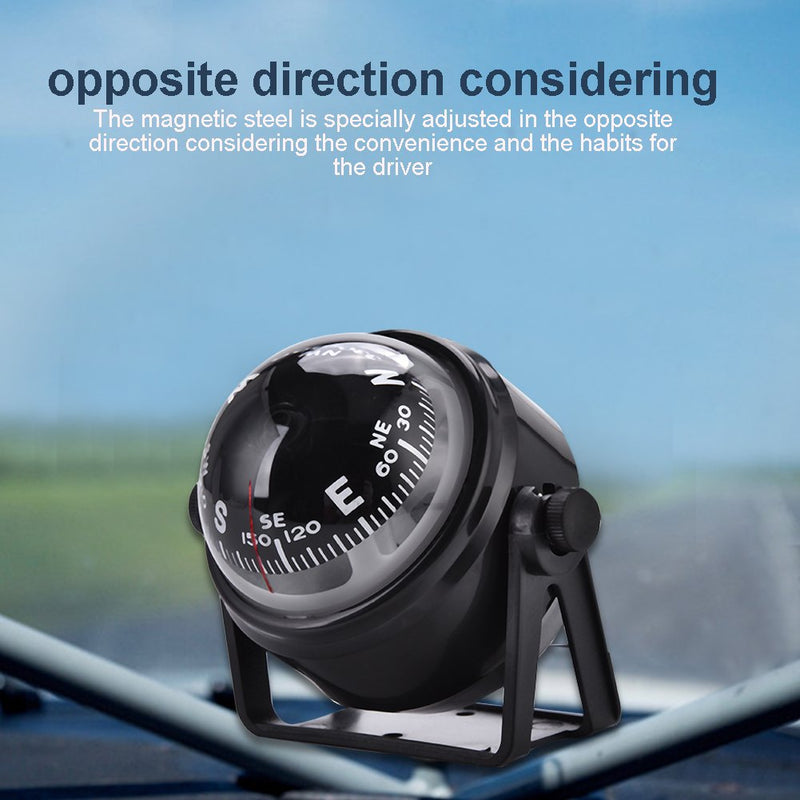 Fishlor Boat Compsss, Black Electronic Adjustable Military Marine Ball Night Compass for Boat Vehicle - BeesActive Australia