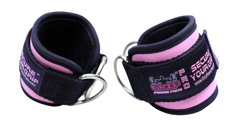 Ankle Straps for Cable Machines Double D-Ring Gym Adjustable Neoprene Premium Cuffs to Enhance Legs Abs & Glutes Kickbacks Workouts Leg Curls Extensions Booty Hip Abductors Exercise for Men & Women Pink Single - BeesActive Australia