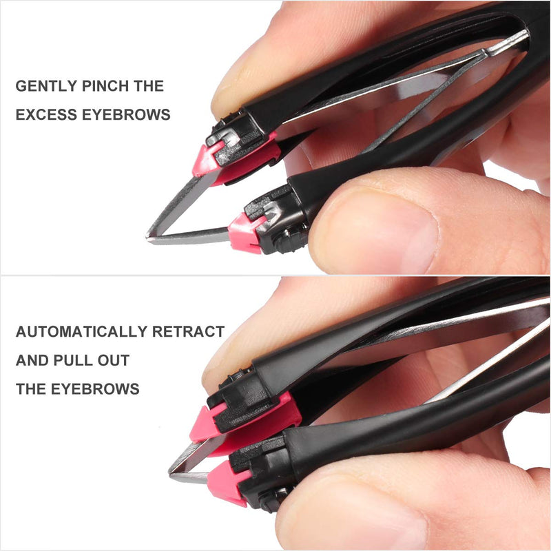 Lurrose Automatic Elastic Eyebrow Tweezer Retractable Tweezer for Eyebrow Removal (Color Random) - BeesActive Australia
