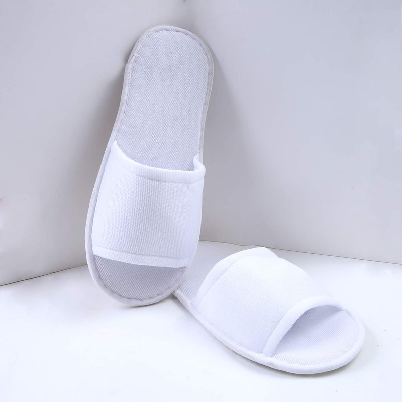 Elcoho 12 Pairs Open Toe Spa Slippers White Spa Hotel Guest Slippers for Spa, Party Guest, Hotel and Travel, Fits Most Men and Women - BeesActive Australia