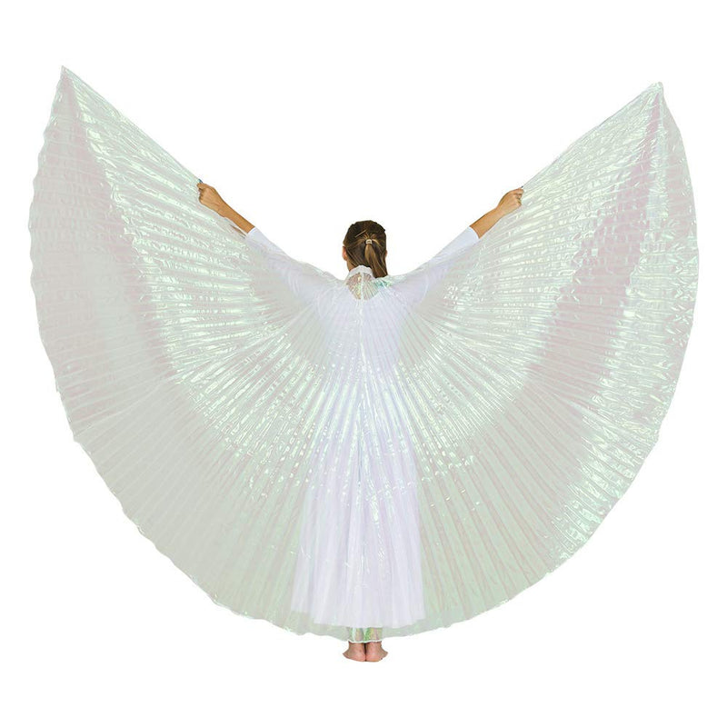 [AUSTRALIA] - Danzcue 360 Degree Worship Isis Wings Iridescent White Medium-Large 