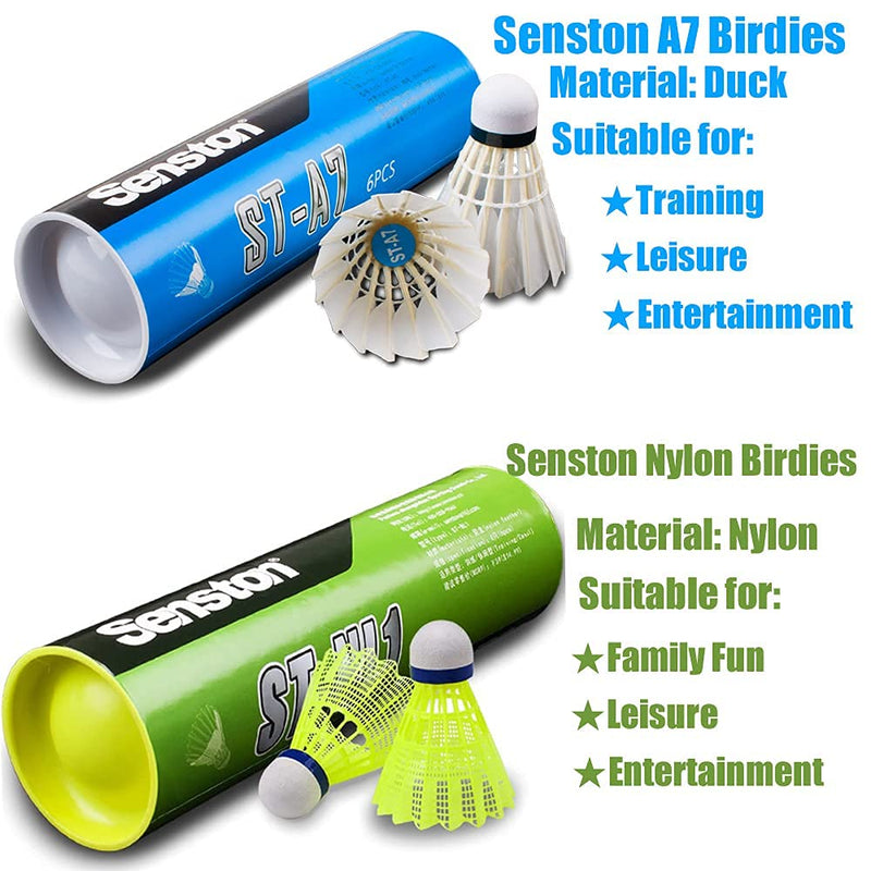 Senston Badminton Shuttlecocks 6-Pack Nylon Badminton Shuttlecocks Birdies Durability Stability Shuttlecock for Outdoor Indoor Sports Activities/Training - BeesActive Australia