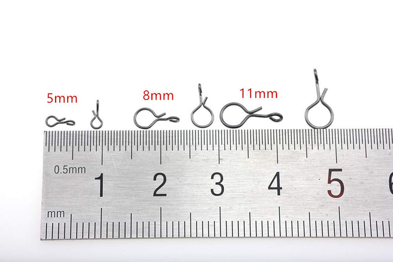Rompin 100PCS Fly Fishing Snap Line Pin with Slice in Shank Quick Change Connect for Flies Hook & Lures Black Color S_5mm_100pcs - BeesActive Australia