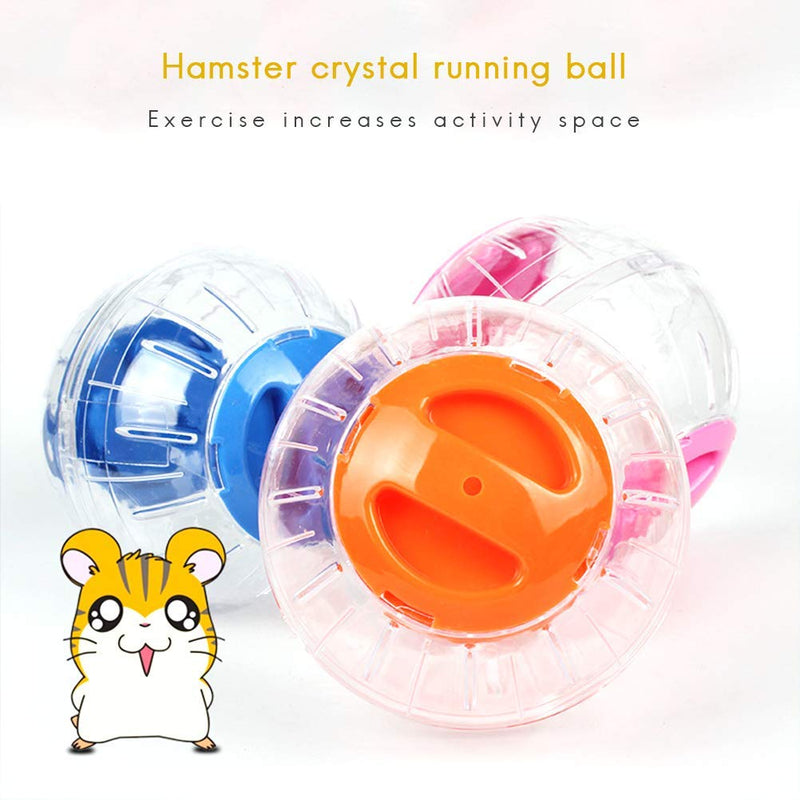New Cute Hamster Running Ball 4.72 Inches, Crystal Ball for Hamsters,Small Silent Exercise Wheel, Small Animals Cage Accessories ,Small Animal Pet Toys Ball ,Mouse Ball Pink - BeesActive Australia