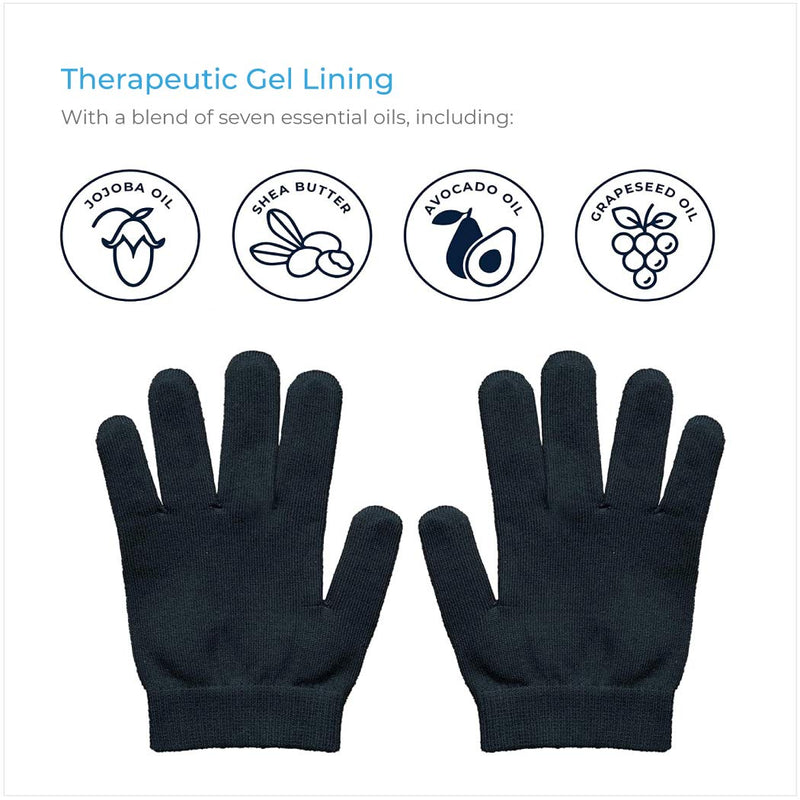 NatraCure Black Gel Moisturizing Gloves - BeesActive Australia