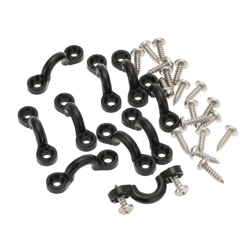 Docooler 10pcs Nylon Bungee Deck Loops Tie Down Pad Eye with 20 Screws for Boat Kayak Deck Rigging Kit - BeesActive Australia