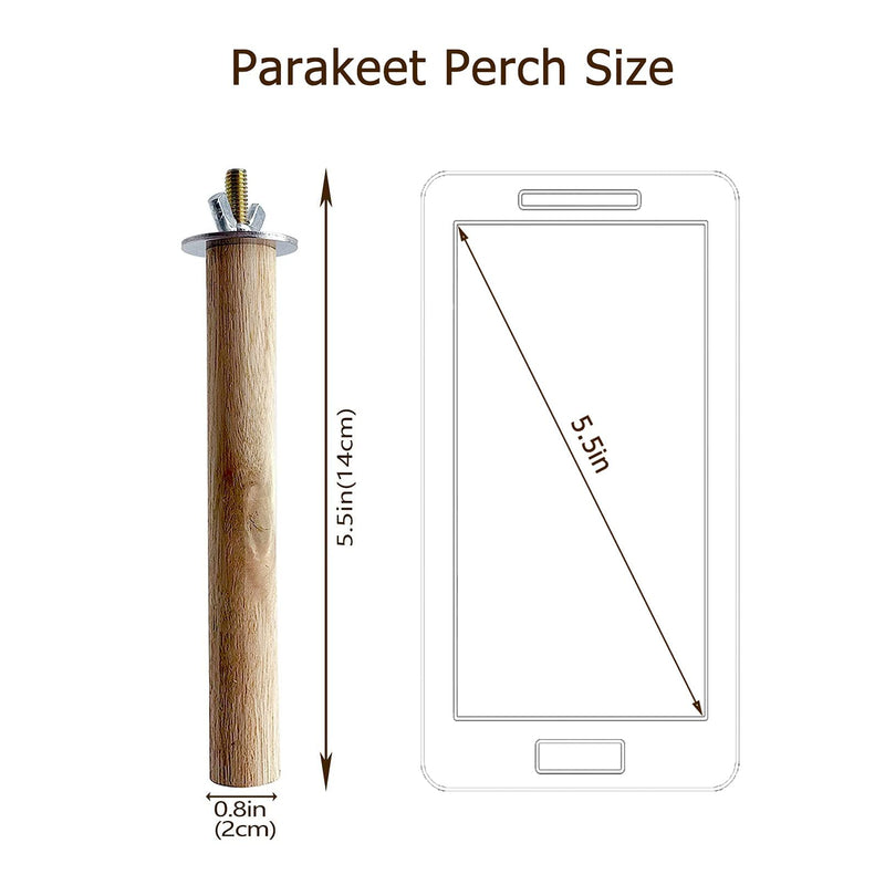 Tfwadmx Parakeet Perch Bird Stand Toy Natural Wood Platform Grinding Nail Cage Accessories for Small Birds Cockatiels Lovebirds Budgie Parrots 8 PCS - BeesActive Australia