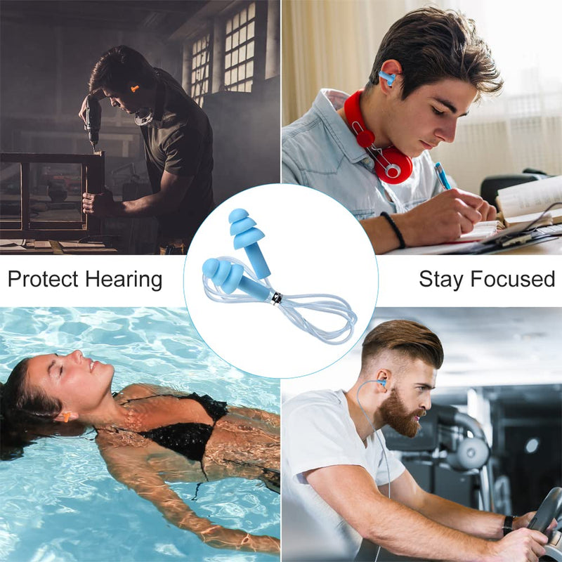 5 Pairs Reusable Super Soft Silicone Earplugs, Comfortable Ear Plugs That can Quickly Eliminate Noise, Suitable for Swimming, Sleeping, Snoring, Working, Studying, Loud Noise - BeesActive Australia