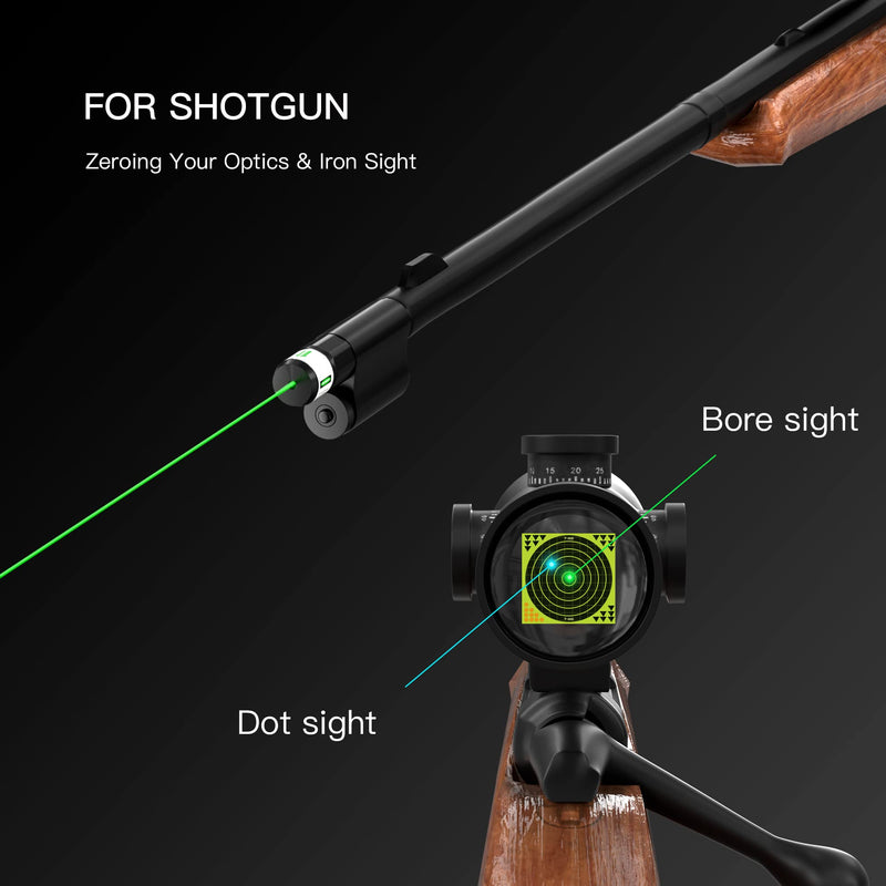 Tyseam Universal Laser Bore Sight Kit for .177 to 12GA Multiple Caliber Hunting, Rifles Pistol Barrel Laser Boresighter Kit for Zeroing Scopes, Optics & Iron Sight Green - BeesActive Australia