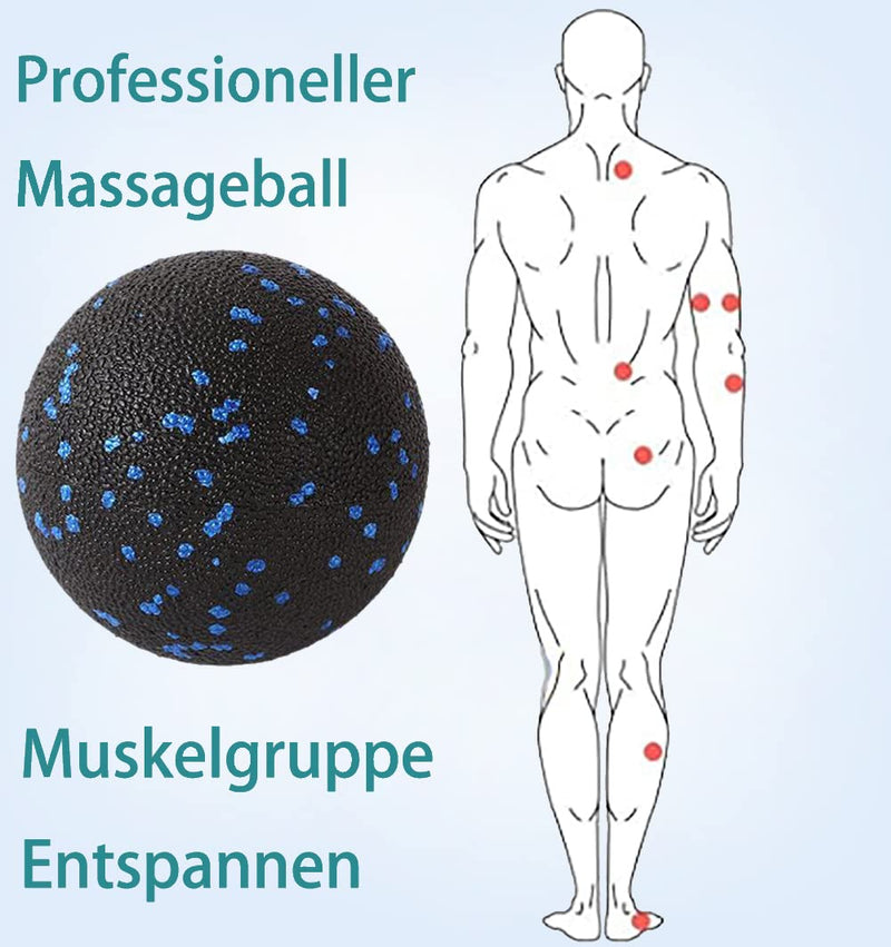 Peanut Massage Ball - Double Lacrosse Ball for Trigger Point Therapy, Myofascial Release, Deep Tissue Fitness Massage & Relax Tight Muscles, Peanut Ball 16cm & Trigger Point Massage Ball 8cm - BeesActive Australia
