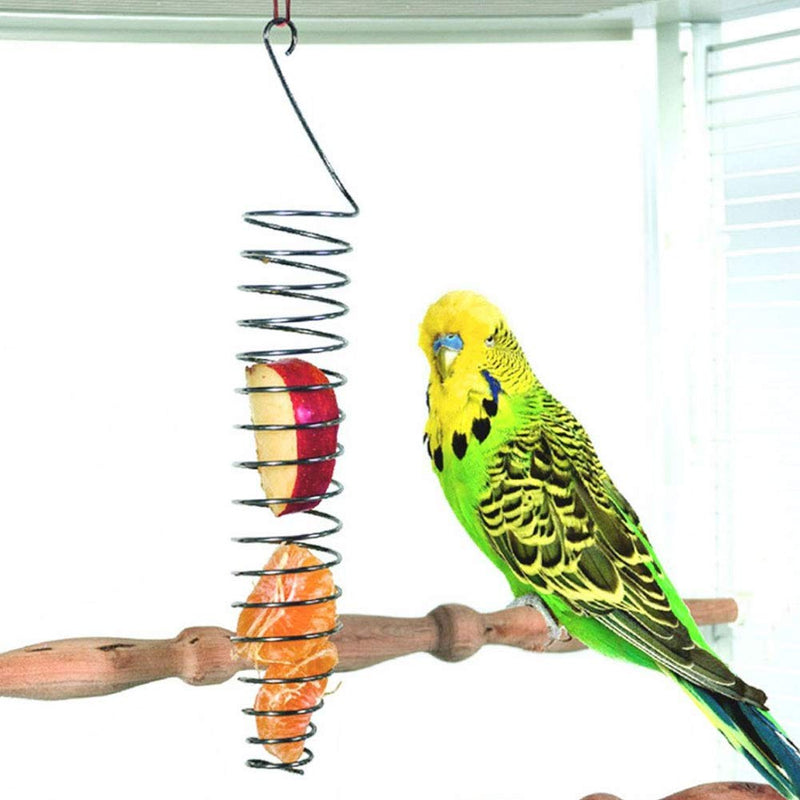 Litewoo Bird Foraging Toy Feeder Parrot Treat Fruit Vegetable Seed Holder Feeder Food Basket Tool Stainless Steel Cage Accessories for Parakeet Cockatiel African Grey Conure Cockatoo Macaw Amazon - BeesActive Australia