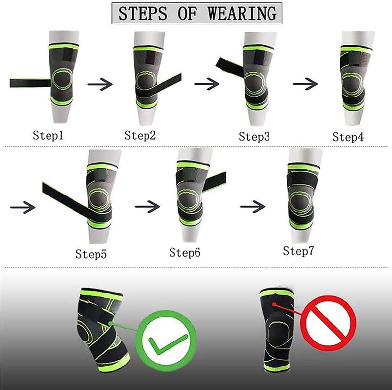 Hibucuo Knee Sleeve with Side Stabilizers, Adjustable Compression Knee Brace Support for Knee Pain, Arthritis Relief, improve Circulation Compression XX-Large Black - BeesActive Australia