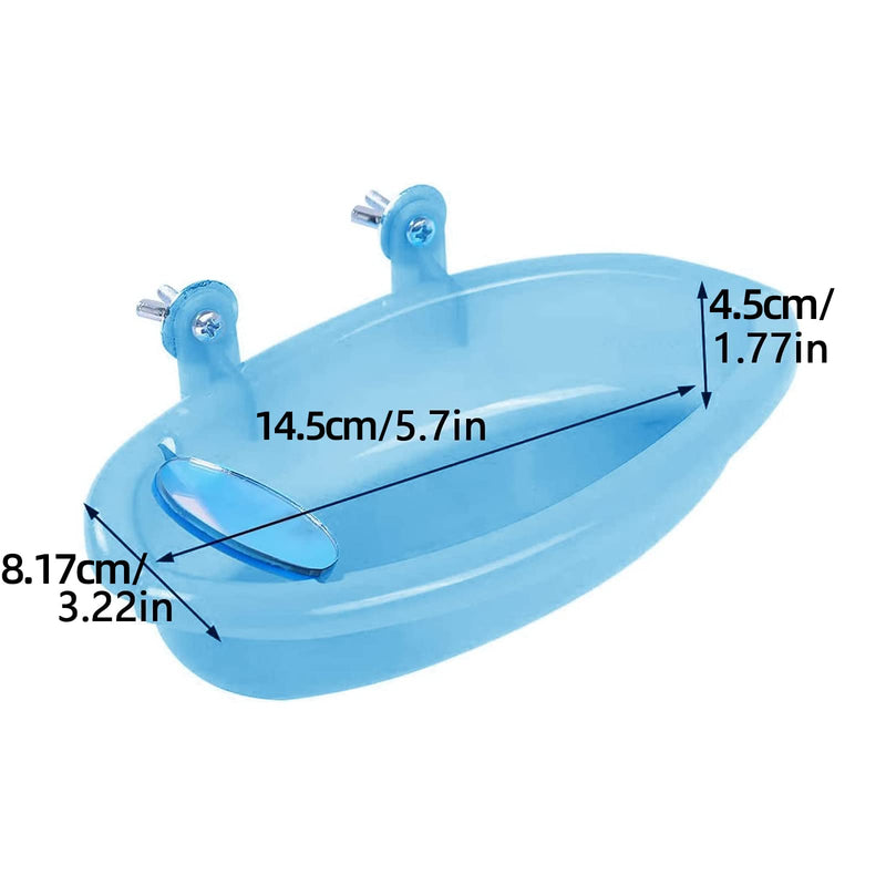 chenchen Mirrored Bird Bathroom, Bird Bathing Box for Small Parrots, Parakeets, Canaries and African Grey Parrots, Bathtub Bird Shower Accessories 7.4x3.9x1.4inch - BeesActive Australia