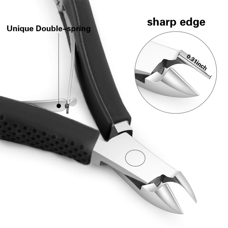 Cuticle Cutter Cuticle Nippers - BUVE Non-slip Cuticle Trimmer Clipper Professional Stainless Steel Cuticle Remover Scissors Pedicure Manicure Tools for Fingernails Toenails (Cuticle nipper, black) Cuticle nipper - BeesActive Australia