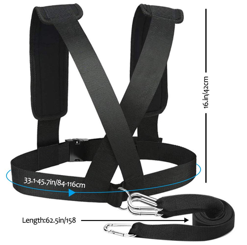 YNXing Sled Harness Workout Resistance and Assistance Trainer Physical Training Resistance Rope Kit Improving Speed, Stamina and Strength 6.6FT - BeesActive Australia