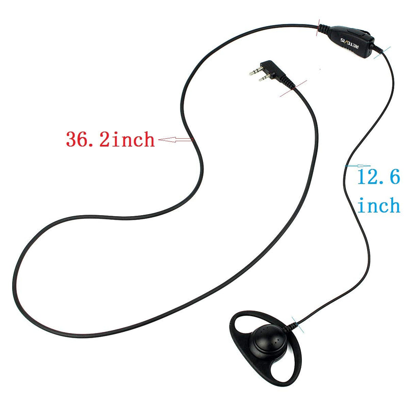[AUSTRALIA] - Retevis 2 Way Radio Earpiece with Mic 2 Pin D-Type Walkie Talkie Earpiece for Baofeng 888S UV-5R UV-82 Retevis H-777 RT21 RT22 Two Way Radios (1 Pack) 