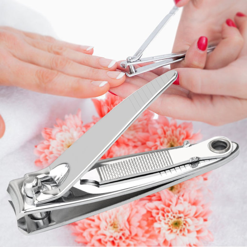 Miayon 2 Pcs Sharp Metal Fingernail Nail Clippers Cutters Silver Tone,Nail Clippers - BeesActive Australia