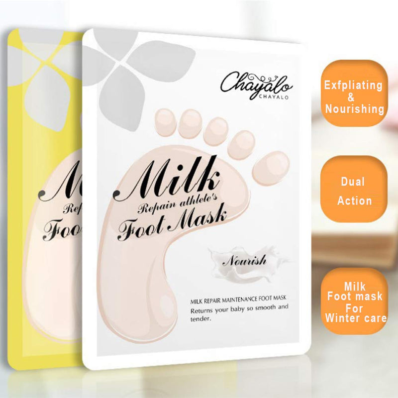 Foot Peel Mask, Exfoliating and Nourishing Foot Masks, Peeling Away Calluses and Dead Skin Baby Soft Smooth Feet-Men Women (Milk 2PACK) - BeesActive Australia