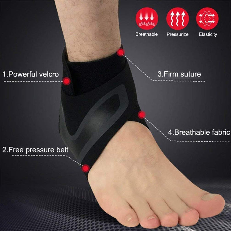 Ankle Brace Support Sleeve, Adjustable Breathable Elastic Anti-Sprain Ankle Brace Sleeve, for Basketball Sports Joint Pain Injury Recovery, Arch Support, Foot Ankle Swelling, Heel Spurs, 1 Pair (XL) XL - BeesActive Australia