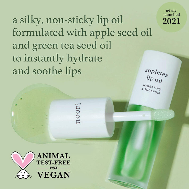 NOONI Appletea Lip Oil | 2021 New Product | Korean Lip Oil To Hydrate and Soothe Dry Lips with Green Tea Extract | Korean Skincare, Vegan, Cruelty-free, PETA Certified, Paraben-free, Mineral-Oil free Citrus - BeesActive Australia