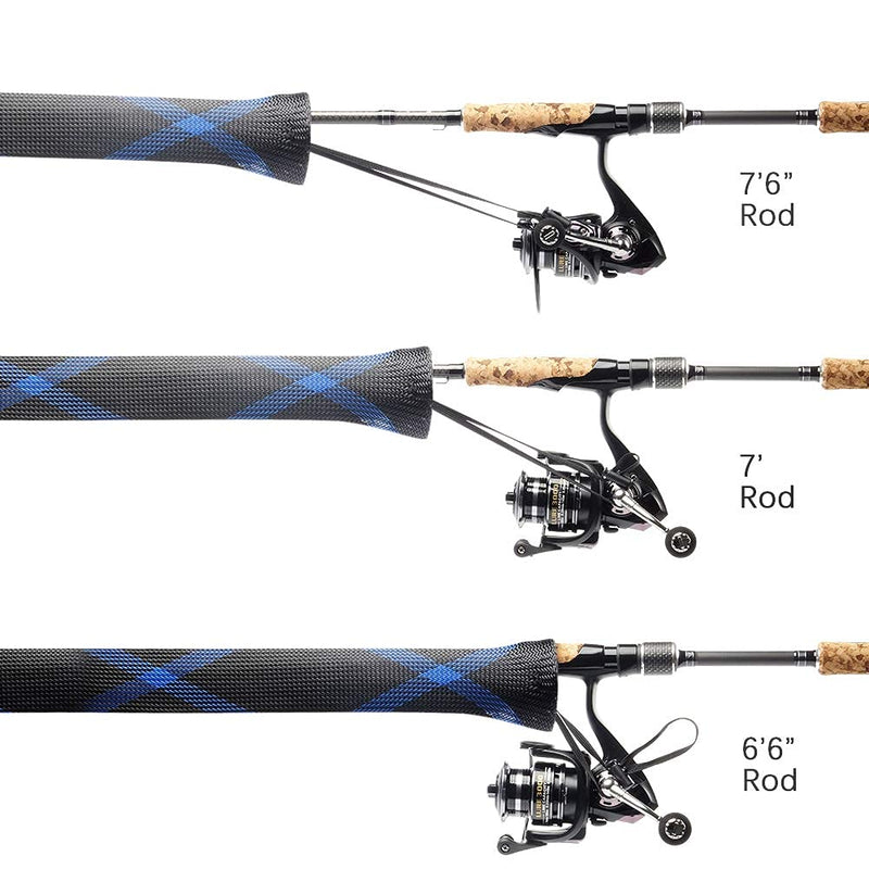 SF Fishing Spinning Rod Socks Braided Mesh Rod Sleeve Six Colors 6PCS with Spinning Reel Cover Case Bag Combo - BeesActive Australia