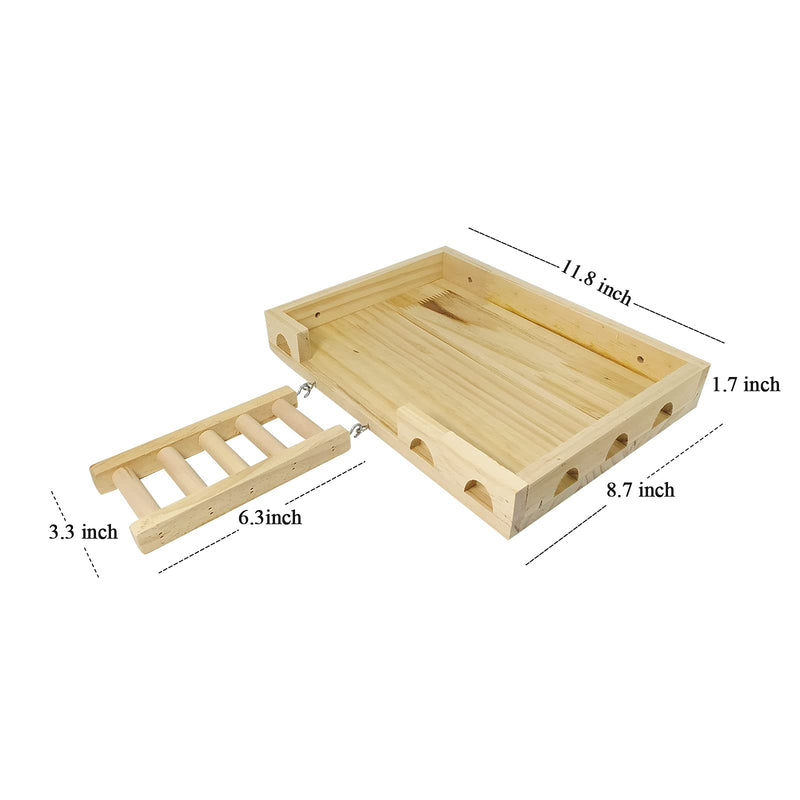 RABBITP Wood Bird Perch-Toys and Accessories for Parrot, Parakeet, Syrian Hamster, Ferret, Chinchilla, Guinea Pig-Hamster Play Stand Platform with Ladder… L - BeesActive Australia