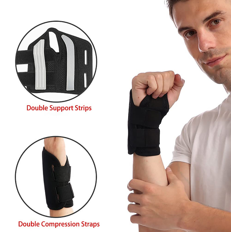 NuCamper Wrist Brace Carpal Tunnel Right Left Hand for Men Women Pain Relief, Night Wrist Sleep Supports Splints Arm Stabilizer with Compression Sleeve Adjustable Straps,for Tendonitis Arthritis Right Hand-Gray Small/Medium (Pack of 1) - BeesActive Australia