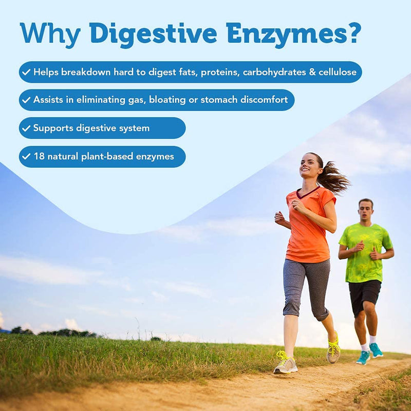 Digestive Enzymes, with 18 Ultra Plant Based Enzymes, Supplement to Aid in Breaking Down Fats, Proteins, and Carbohydrates for Digestion, Vitamin Bounty - BeesActive Australia