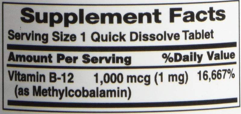 Nature’s Bounty Vitamin B-12 Supplement, Supports Metabolism and Nervous System Health, 1000mcg, 60 Tablets - BeesActive Australia